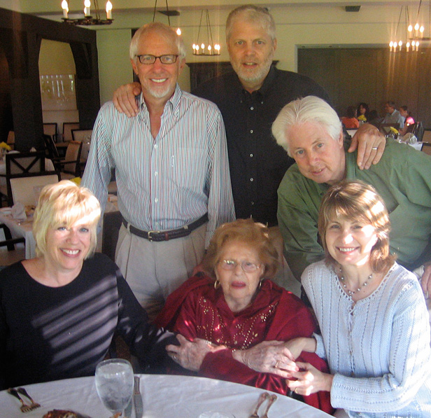 Last photo with my mother. 93 years. Murray left. Barry, middle. Me, right. Front left, Ina. Right, Jane.