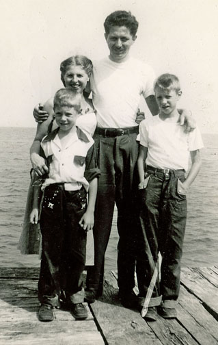 Vacation in Canada. Early 1950s. Little brother Barry must have been napping.